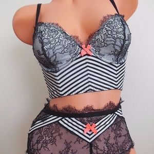 Victoria's Secret Demi Long Line Bra & High-Waist Thong Panty Set New w/Tag